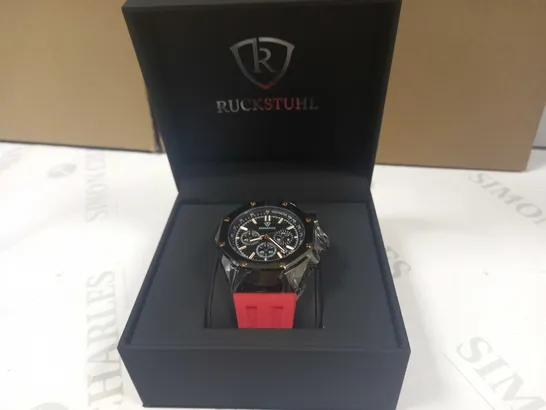 RUCKSTUHL CHRONOGRAPH STYLE RUBBER STRAP WATCH RRP £560