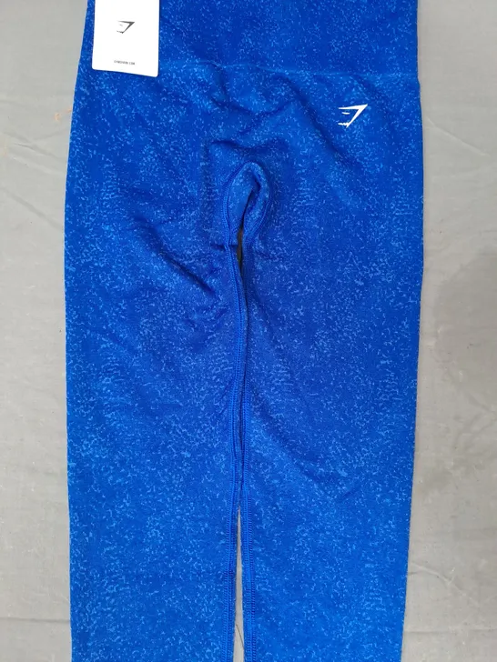 GYM SHARK ADAPT FLECK SEAMLESS LEGGINGS IN BLUE SIZE SMALL