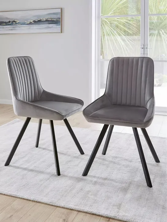 BOXED MARLOW PAIR OF CHAIRS IN GREY/BLACK - 1OF1