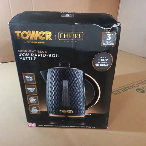 TOWER EMPIRE MIDNIGHT BLUE 3KW RAPID BOIL KETTLE