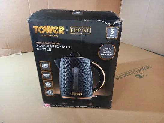 TOWER EMPIRE MIDNIGHT BLUE 3KW RAPID BOIL KETTLE