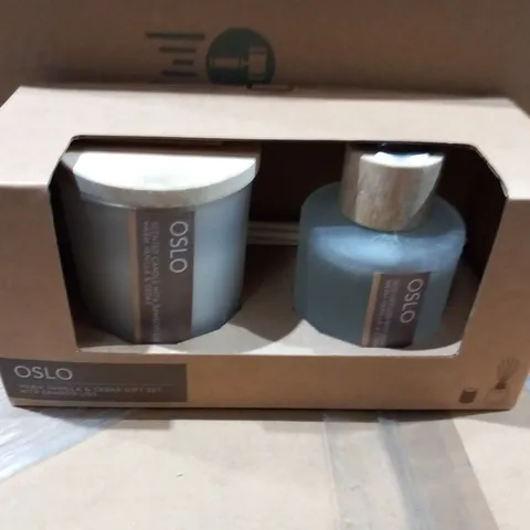 APPROXIMATELY 9 BOXED OSLO DIFFUSER AND CANDLE GIFT SETS