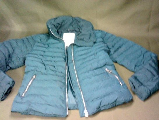 TOKYO LAUNDRY PADDED JACKET IN TEAL - UK 12