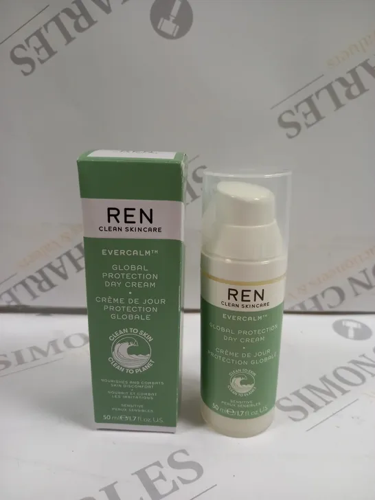 BOXED REN CLEAN SKINCARE EVERCALM GLOBAL PROTECTION DAY CREAM 50ML