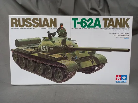 BOXED TAMIYA 1/35 SCALE RUSSIAN T-62A TANK MODEL KIT