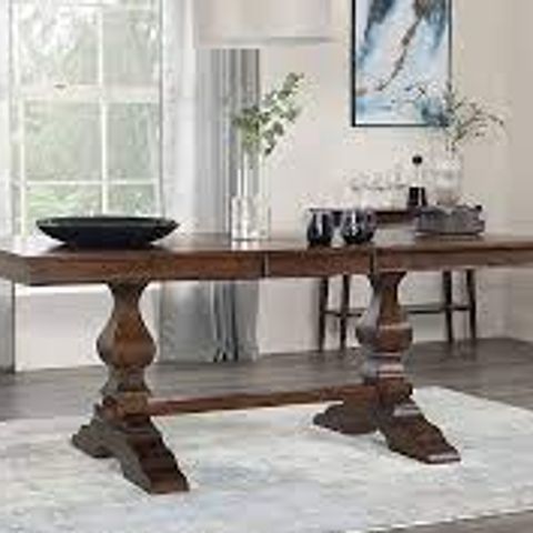 BOXED CAVENDISH DARK WOOD 160-200CM EXTENDING DINING TABLE (2 BOXES)