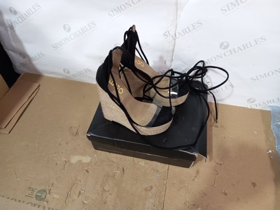 BOXED PAIR OF EGO WEDGE SANDALS SIZE 3