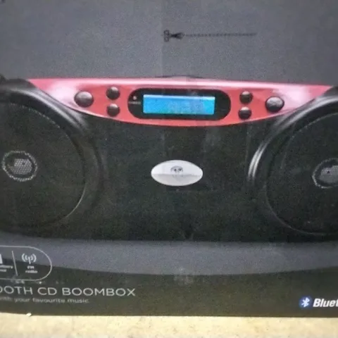 BLUETOOTH CD BOOMBOX BLACK/RED