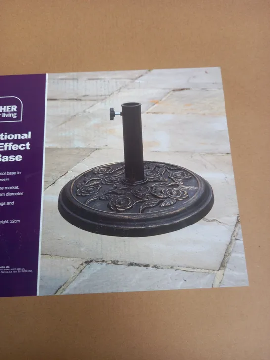 BOXED 9KG KINGFISHER TRADITIONAL CAST IRON EFFECT PARASOL BASE