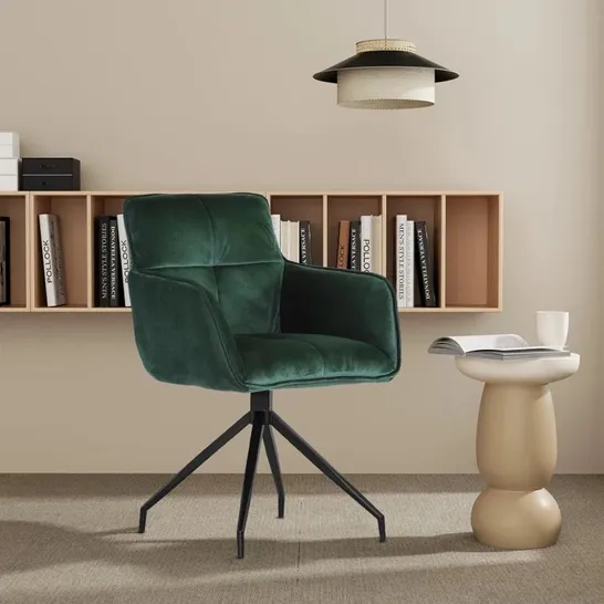 BOXED LUXURY DESK CHAIR, SET OF 2 - GREEN (1 BOX)