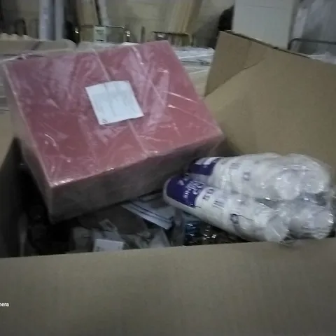 PALLET OF ASSORTED ITEMS TO INCLUDE A CHRISTMAS DECORATION SET, A 7OZ WATER CUP SET, A BIRTHDAY BALLOON SET AND A BATH MAT