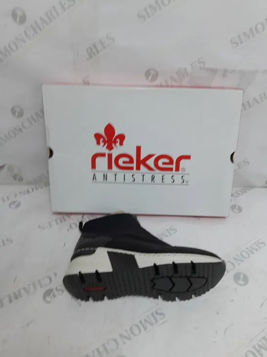 BOXED RIEKER HIGH TOP TRAINER BLACK SIZE 4