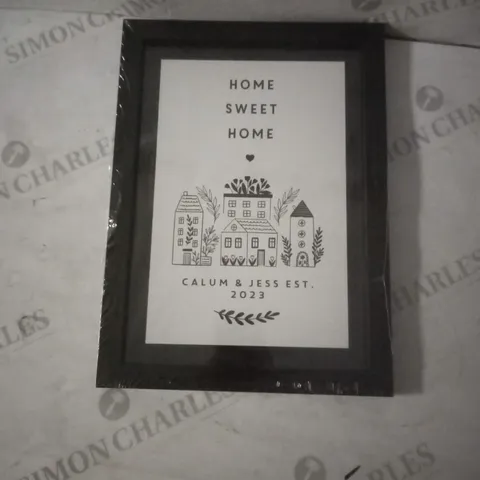 PERSONALISED HOME SWEET HOME A4 FRAMED PICTURE