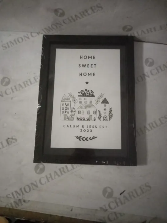 PERSONALISED HOME SWEET HOME A4 FRAMED PICTURE RRP £18.99