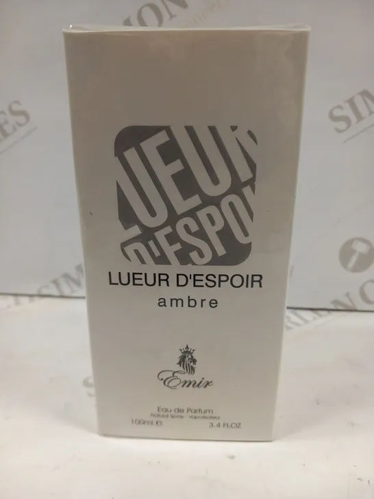 BOXED AND SEALED LUEUR D'ESPOIR AMBRE EMIR EAU DE PARFUM 100ML