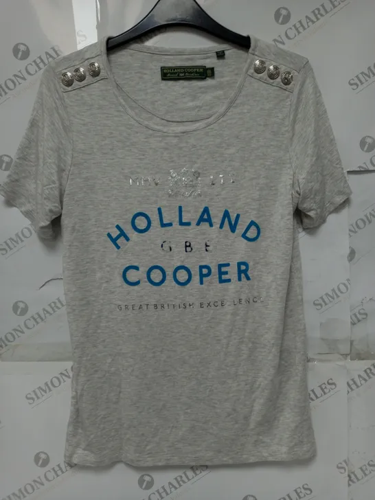 HOLLAND COOPER BOTTON SHOULDER DRESS IN GREY - XS