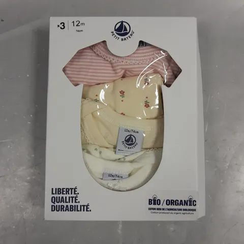 PETIT BATEAU BABIES SHORT-SLEEVED COTTON BODYSUITS