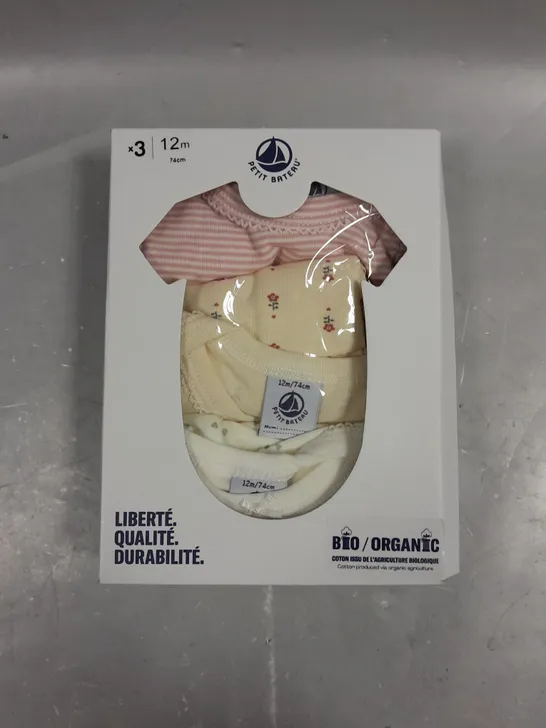 PETIT BATEAU BABIES SHORT-SLEEVED COTTON BODYSUITS