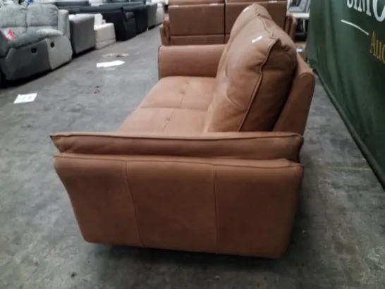 QUALITY ITALIAN DESIGNER BOLZANO 2 SEATER ELECTRIC RECLINER LOVESEAT - TAN FAUX LEATHER 