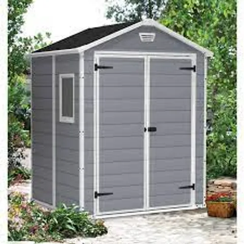 BOXED KETER 6 X 5 MANOR RESIN MAINTENANCE FREE SHED