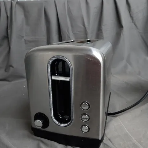 BOXED COOKWORKS BRUSHED STAINLESS STEEL 2 SLICE TOASTER 