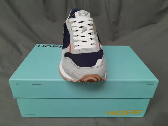 BOXED PAIR OF HOFF DELOS TRAINERS IN GREY/NAVY UK SIZE 7