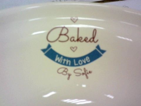 PERSONALISED 'BAKED WITH LOVE BY SOFIE' BAKING BOWL  RRP &pound;38.00
