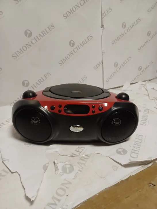 BOXED BLUETOOTH CD BOOMBOX WITH FM RADIO