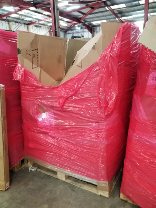 PALLET OF ASSORTED PRODUCTS INCLUDING OFFICE CHAIR, ELECTRIC GRIDDLE, VACUUM STAND, JUMBO 4 IN A ROW