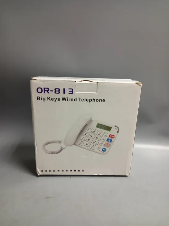 BOXED OR-813 BIG KEYS WIRED TELEPHONE WHITE 