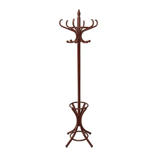 BOXED AMELIYA SOLID WOOD FREESTANDING 10-HOOK COAT STAND (1 BOX)