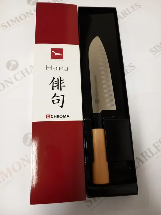 BRAND NEW BOXED CHROMA HAIKU H16 17CM SANTOKU WITH AIRPOCKETS