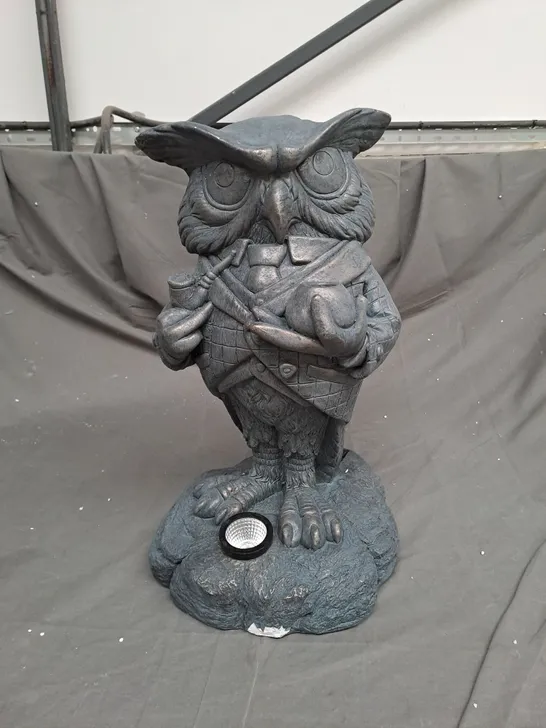 SOLAR GARDEN OWL LIGHT STATUE 