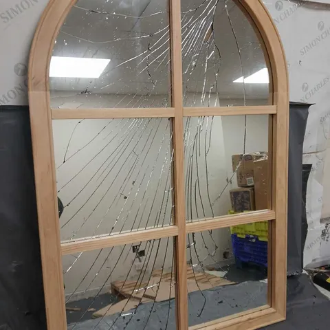 WOODEN WINDOW PANE MIRROR - COLLECTION ONLY