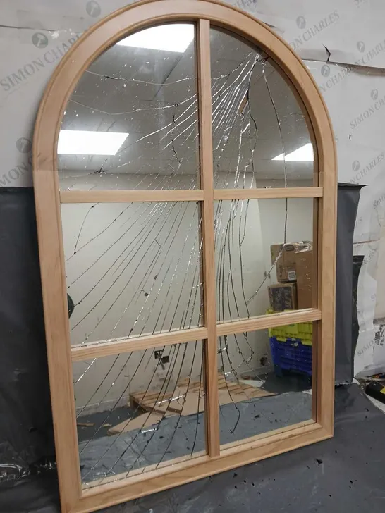 WOODEN WINDOW PANE MIRROR - COLLECTION ONLY