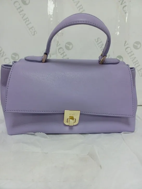 LADIES RUTH LANGSFORD SMALL HANDBAG GENUINE LEATHER LILAC