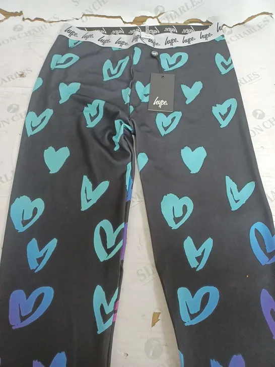 HYPE GIRLS MULTI SCRIBBLE HEARTS LEGGINGS - UK 16 YEARS