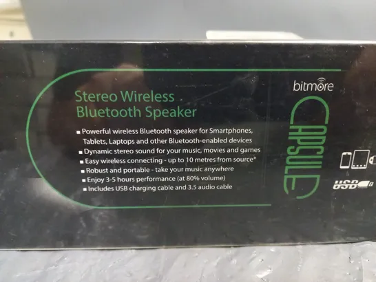 SEALED BITMORE CAPSULE STEREO WIRELESS BLUETOOTH SPEAKER