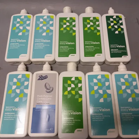 LOT OF APPROXIMATELY 29 ASSORTED CONTACT LENS SOLUTIONS