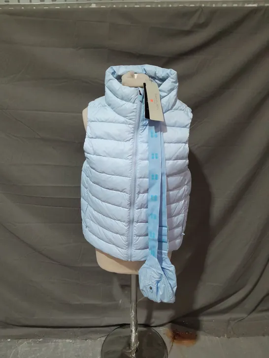 SWEATY BETTY PUFFER VEST JACKET - BREEZE BLUE // SIZE: S