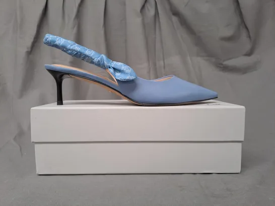 BOXED PAIR OF CHARLES & KEITH POINTED TOE LOW HEEL SHOES IN BLUE EU SIZE 41