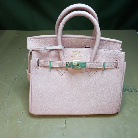 HERMES PARIS LEATHER EFFECT HANDBAG - PINK