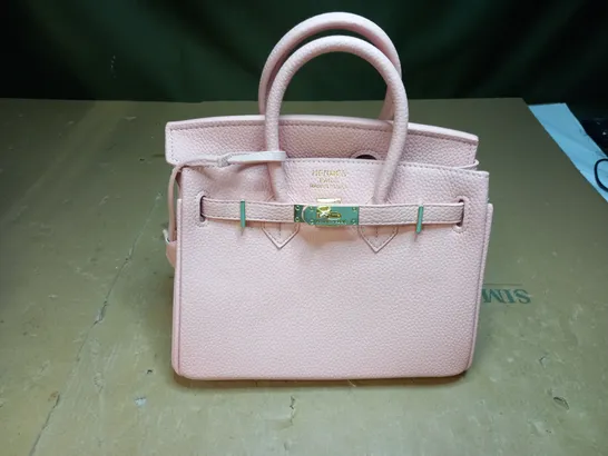 HERMES PARIS LEATHER EFFECT HANDBAG - PINK