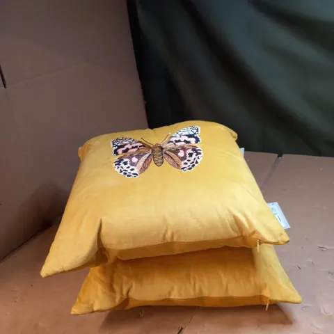 SET OF 2 BUTTERFLY DESIGNED PILLOWS 