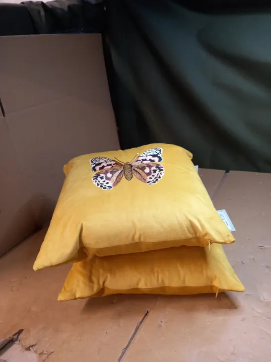 SET OF 2 BUTTERFLY DESIGNED PILLOWS 