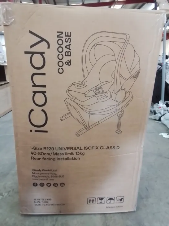 ICANDY COCOON CAR SEAT & BASE IN DARK GREY