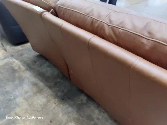 QUALITY BRITISH DESIGNER G PLAN WASHINGTON POWER RECLINING THREE SEATER SOFA DALLAS TAN LEATHER 