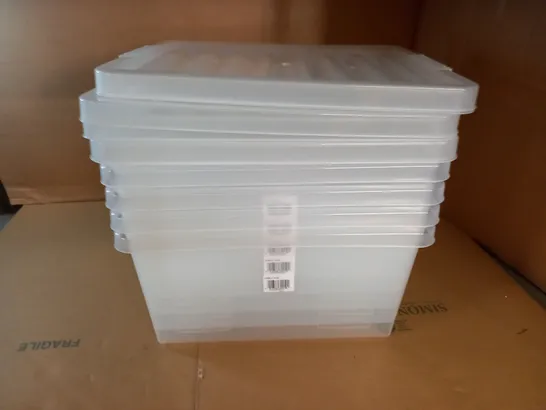 LOT OF 5 27L STORAGE BOXES WITH LIDS