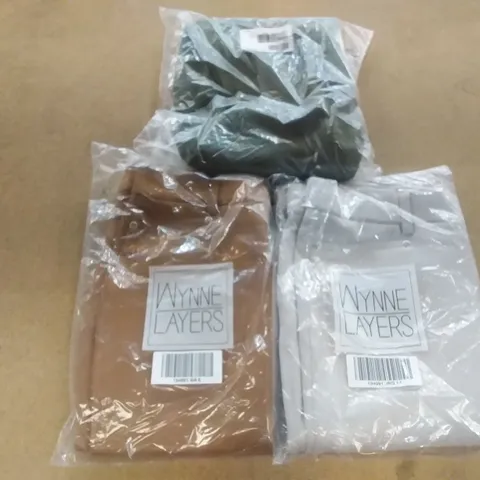 BOX OF APPROXIMATELY 17 MARLA WYNNE STRETCH FAUX SUEDE JEANS - 10 × DARK CAMEL SIZE 6, 2 × THYME SIZE 12, 5 × WHITE SIZE 14