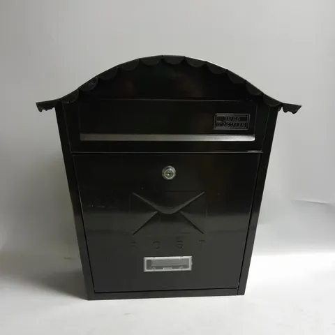 BOXED CLASSIC POST BOX GALVANISED STEEL IN BLACK 